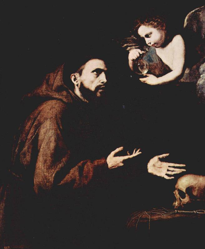 Jose de Ribera Der Hl Franz von Assisi und der Engel mit der Wasserflasche oil painting picture